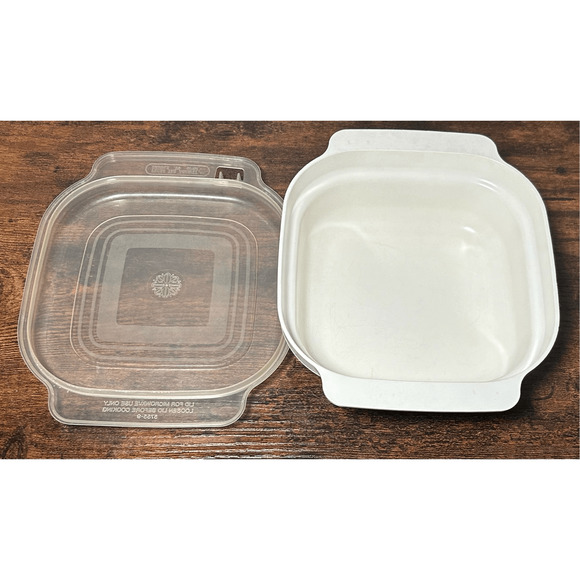 Vintage Anchor Hocking Microwave Casserole Dish 1 Qt Floral Pattern 635-9 - Picture 7 of 11